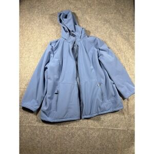 Zero Exposure Women's Blue Fleece Lined Hooded Softshell Jacket 3X